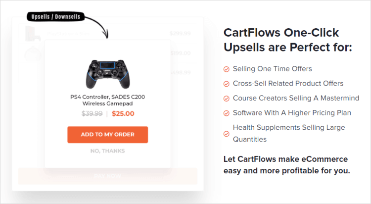 Cartflows upsells feature